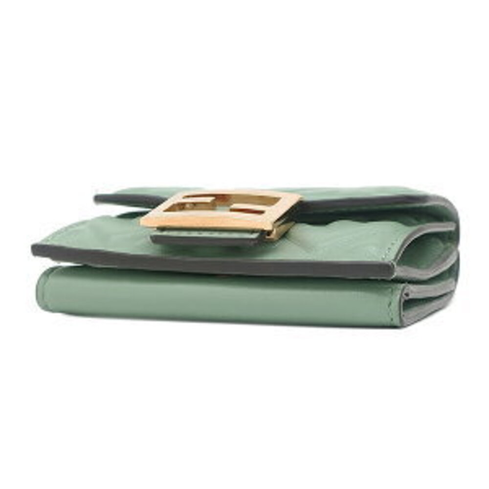 Fendi Baguette Trifold Wallet Green Leather - Picture 3 of 14
